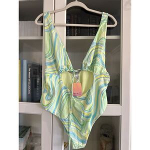 River‎ Island Green Bright Strappy Wrapover Swimsuit size 14 NWT NEW